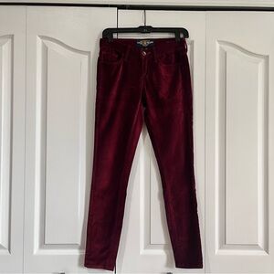 Lucky Brand Charlie Super Skinny red velvet Jeans 2/26